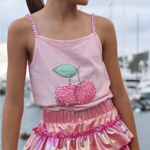 Lola + The Boys Pink and Gold Skort